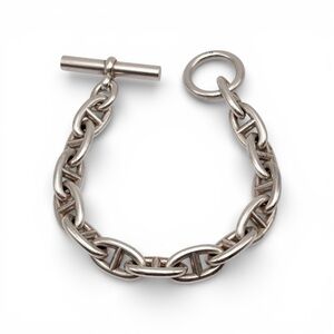Hermès Chaine D’Ancre GM Sterling Silver Toggle Bracelet 925